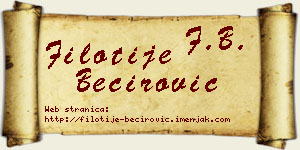 Filotije Bećirović vizit kartica